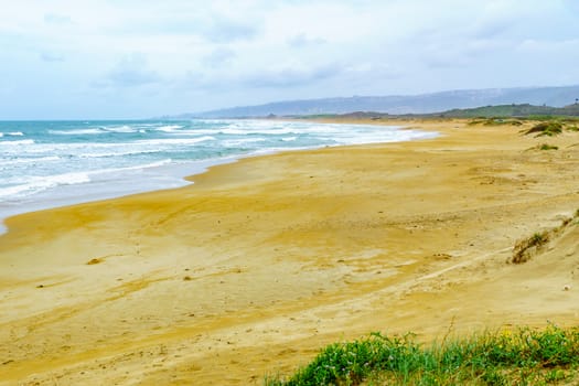 Landscape of the Atlit beach nature reserve, Northern Israel