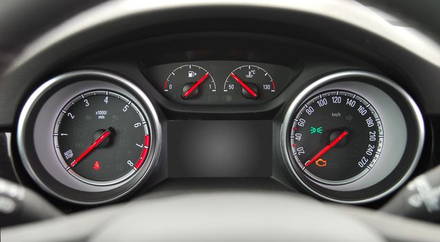 illuminated instrument panel with the passenger car