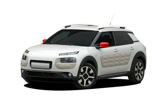 white passenger car on a white background