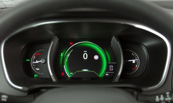 illuminated instrument panel with the passenger car