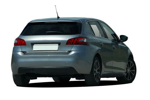 white hatchback on white background