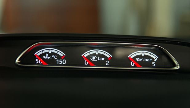 analog instruments for temperature, pressure and oil pressure turbocharger