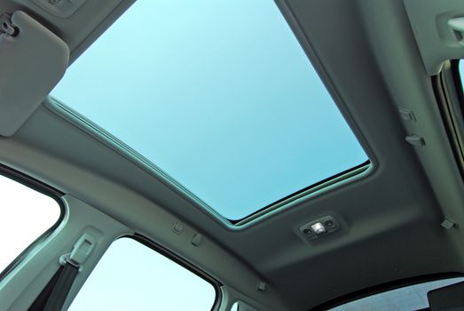 a window on the roof of a passenger car