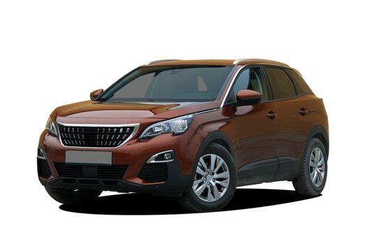 SUV on a white background, front view