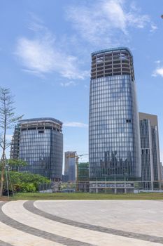 modern office building with blue sky