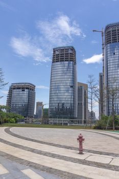 modern office building with blue sky