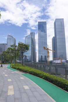 modern office building with blue sky