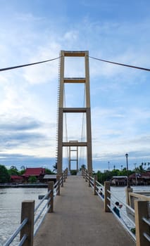 A concrete bridge used to cross a river