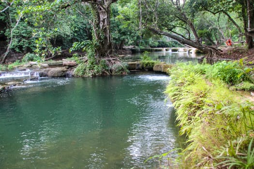 Chet Sao Noi Waterfall Located in the area of Pak Chong District Nakhon Ratchasima And Muak Lek District, Wang Muang District, Saraburi Province, Thailand.