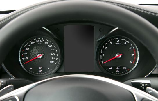 illuminated instrument panel with the passenger car