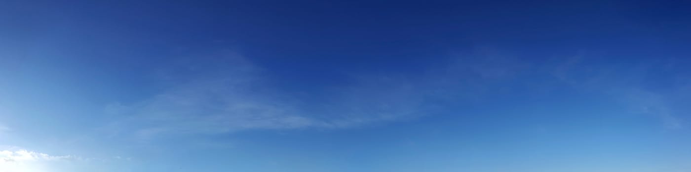 Panorama sky with cloud on a sunny day. Beautiful cirrus cloud.