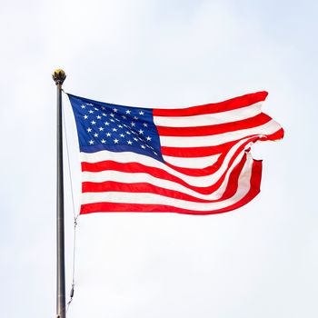 The United States of America flag on a sunny day.