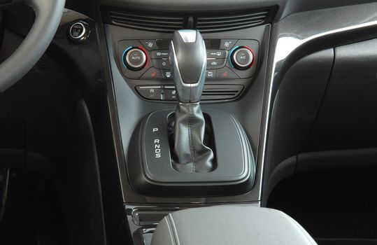 automatic selector lever in the passenger car