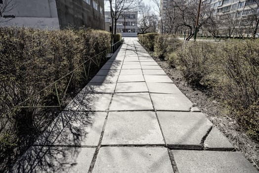 Effect photo of an old concrete pathway