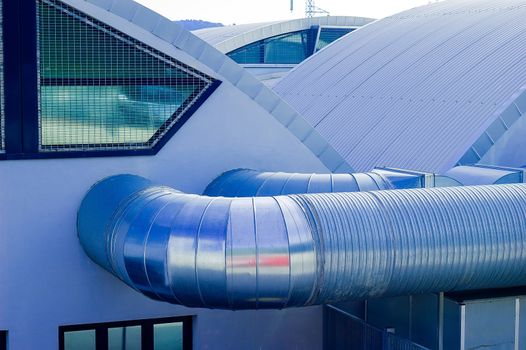 Coditioner tubes with metallic roof and windows