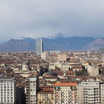 Aerial view of the city of Turin, Italy