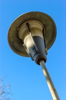 A detail of a modern street lamp