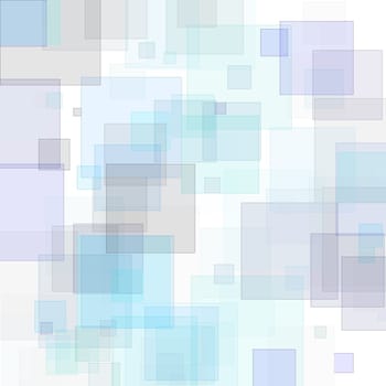 Abstract minimalist grey blue illustration with squares useful as a background