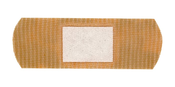 a medical self adhesive bandage band aid isolated over white background