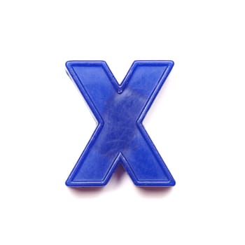 Magnetic lowercase letter X of the British alphabet