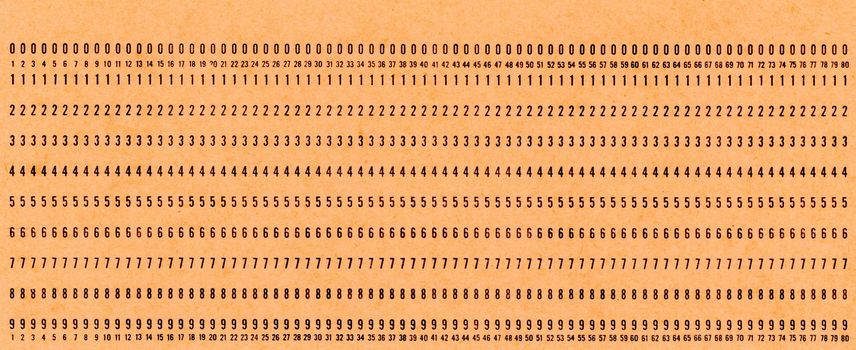 vintage punched card for computer data storage and programming