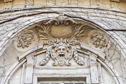 Baroque style architecture detail in Vajdahunyad castle, Budapest