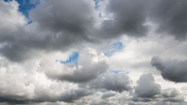 Dramatic dark cloudy sky, bad or rainy weather natural background