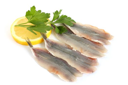 Anchovy fillets with parsley and lemon