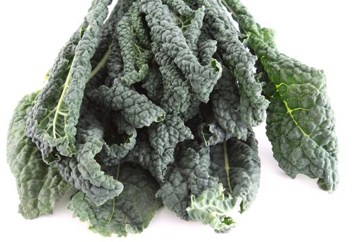 Kale leaves isolated on white