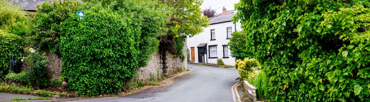 Heysham UK 3 May 2020 Typical whitewashed country cottage set in open countryside