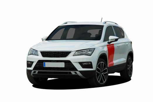 white SUV on a white background
