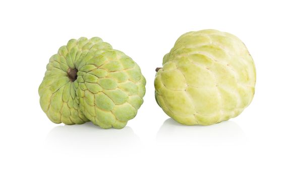 Fresh ripe Sugar apple or custard apple fruit isolated on white background