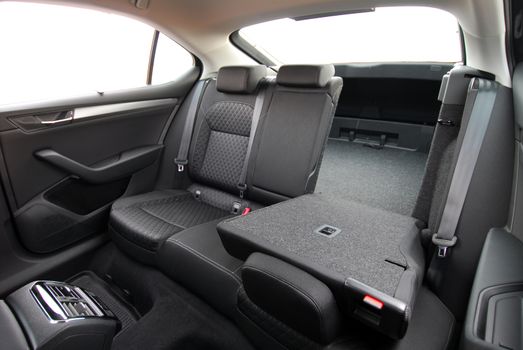 down rear seats in a modern passenger car