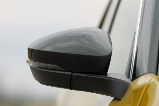 Side mirror with turn signal of a luxury car