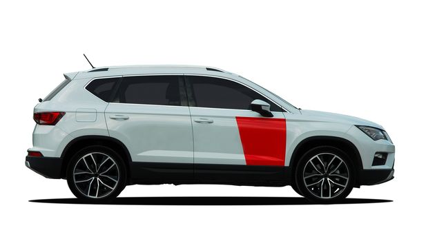 SUV on a white background