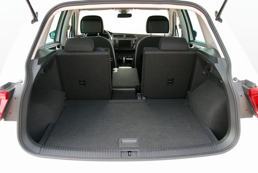 car trunk with rear seats folded