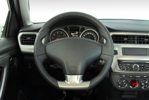 steering wheel in the new modern car