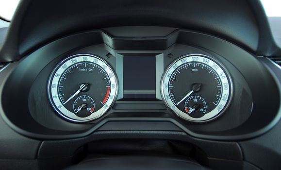 illuminated instrument panel with the passenger car