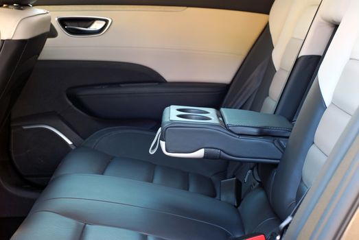 armrest in the luxury passenger car, rear seats