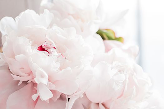 Bouquet of peony flowers as luxury floral background, wedding decoration and event branding design