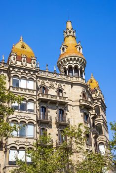 Cases Antoni Rocamora. The building was built by the Bassegoda brothers in 1917 in Passeig de Gracia, Barcelona, Spain.

Barcelona, Spain - July 5, 2016: Cases Antoni Rocamora. The building was built by the Bassegoda brothers in 1917 in Passeig de Gracia, Barcelona, Spain.