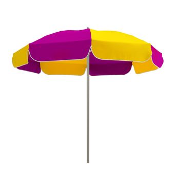 Beach umbrella isolated on white. Clipping path included.