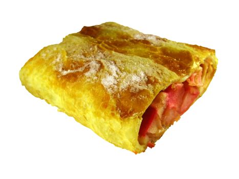 Apple strudel, isolated on white background. Clipping Path included.
