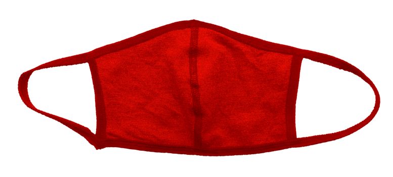Red protective mask, isolated on white background. Clipping Path included.