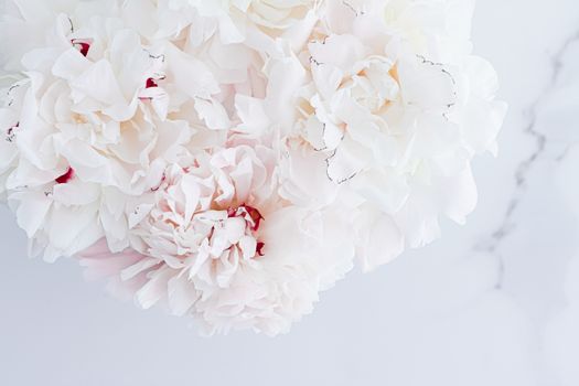 Bouquet of peony flowers as luxury floral background, wedding decoration and event branding design