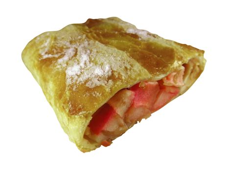 Apple strudel, isolated on white background. Clipping Path included.