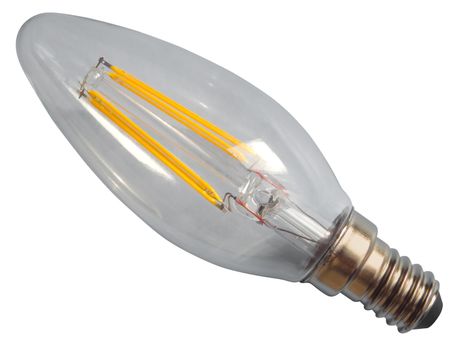 Edison lamp isolated on white background. Clipping Path included.