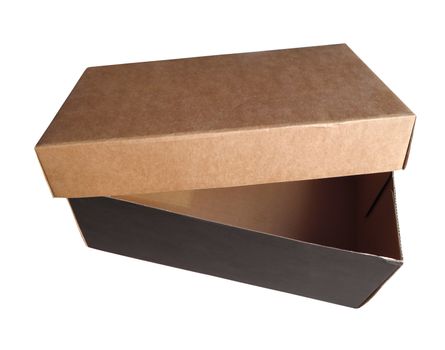 An open cardboard box, isolated on white background. Clipping Path included.