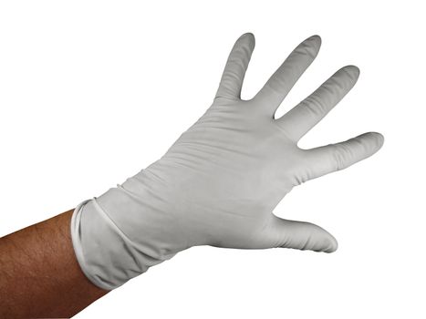 Medical rubber gloves, isolated on white background. Clipping Path included.