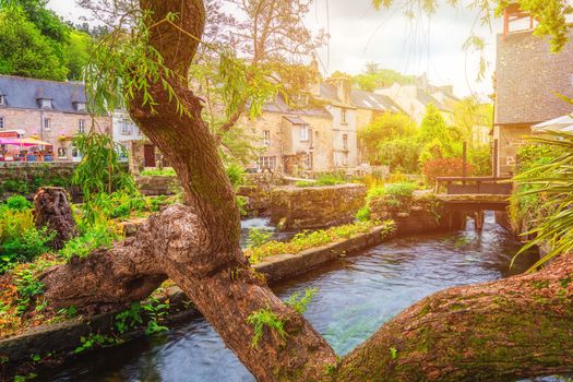 Idyllic scenery at Pont-Aven, a commune in the Finistere department of Brittany (Bretagne) in northwestern France